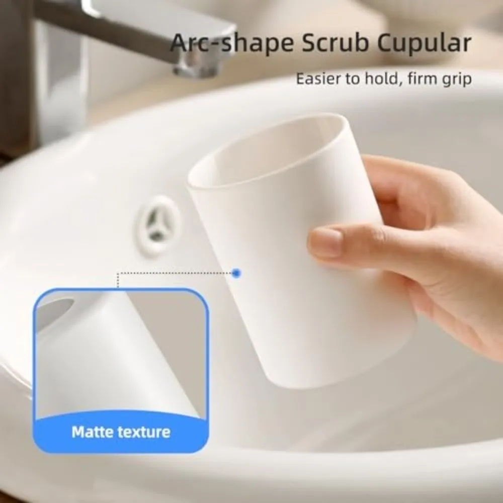 Durable Plastic Bathroom Tumbler Easy Clean Reusable Toothbrush Cup_voghion.com