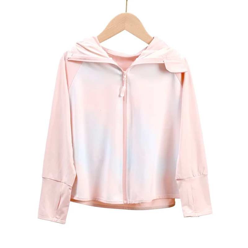 Children Camping Hiking Jacket Quick Dry Clothes UV Protection Zipper Hooded Cardigan Sun Protection Clothing Bicycle Gifts
