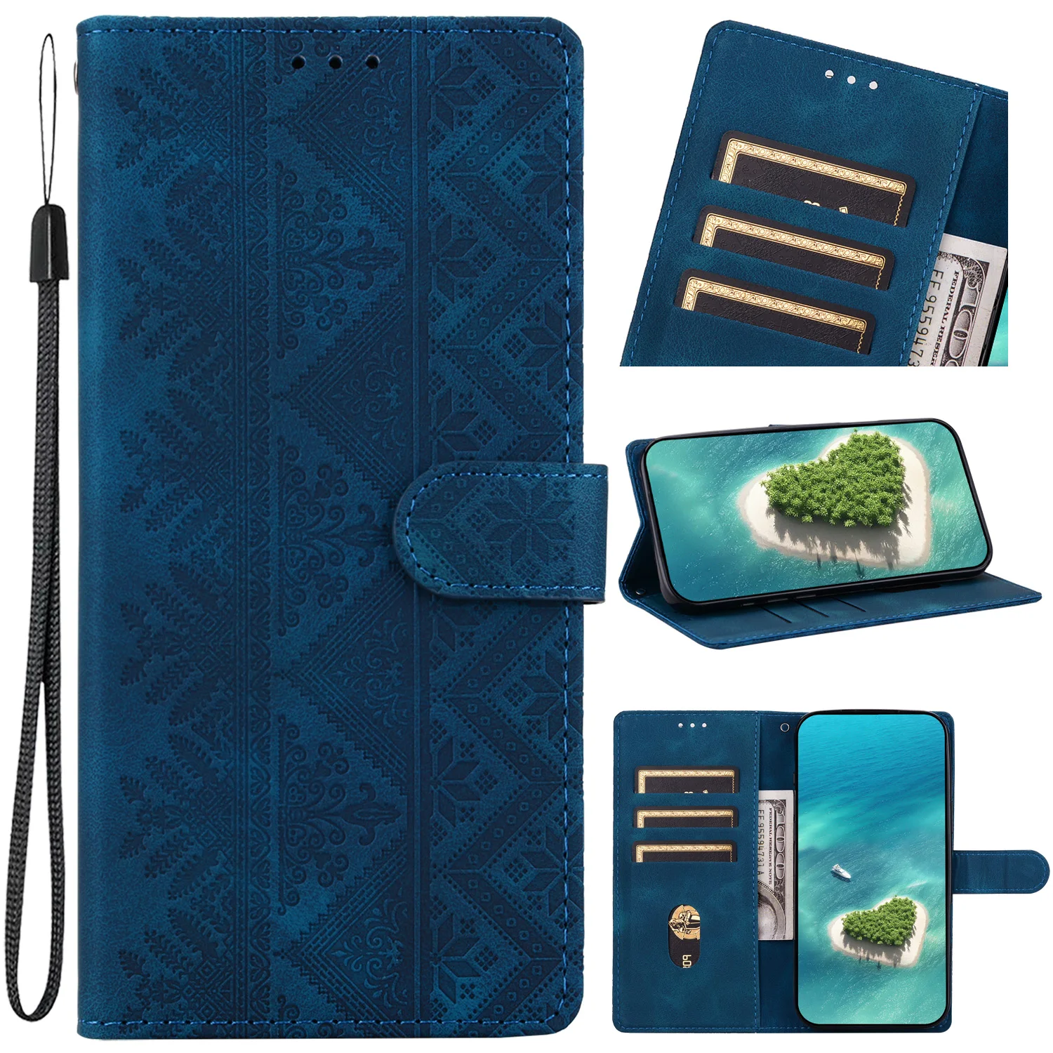 Leather Flip Phone Case with Magnetic Wallet & Protective Cover