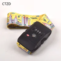 TSA Password Customs Lock Luggage Cross Belt Adjustable Travel Suitcase Band Luggage Suitcase Rope 2M Straps Travel Accessories 1