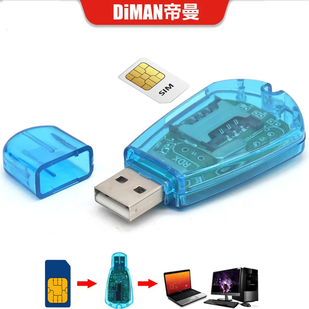 

Комплект для копирования/отмычки SIM-карт USB устройство для считывания SIM-карт GSM CDMA SMS Резервное копирование + считыватель CD-карт