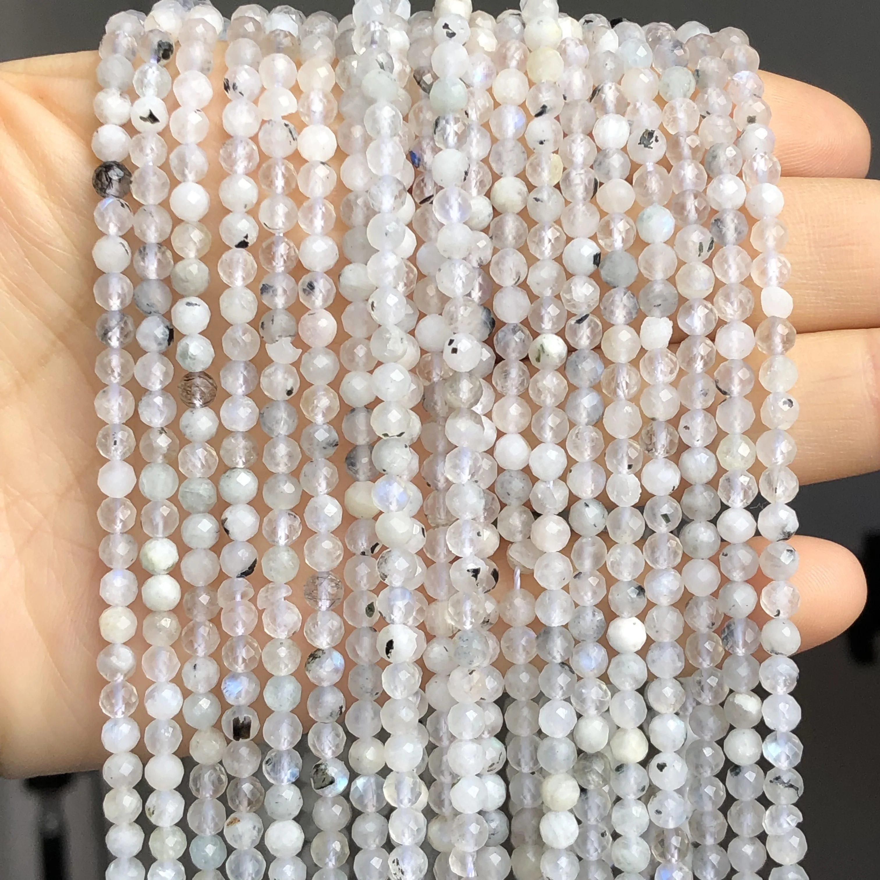 100% Natural Faceted Blue Moonstone Beads Loose Spacer Rondelle Beads For  Jewelry Making Accessories Diy Earing Bracelet 2/3/4mm