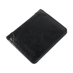 Urban Style Soft Leather Bi - Fold Wallet with Anti - Theft Features and Multifunctional Pockets (Black)