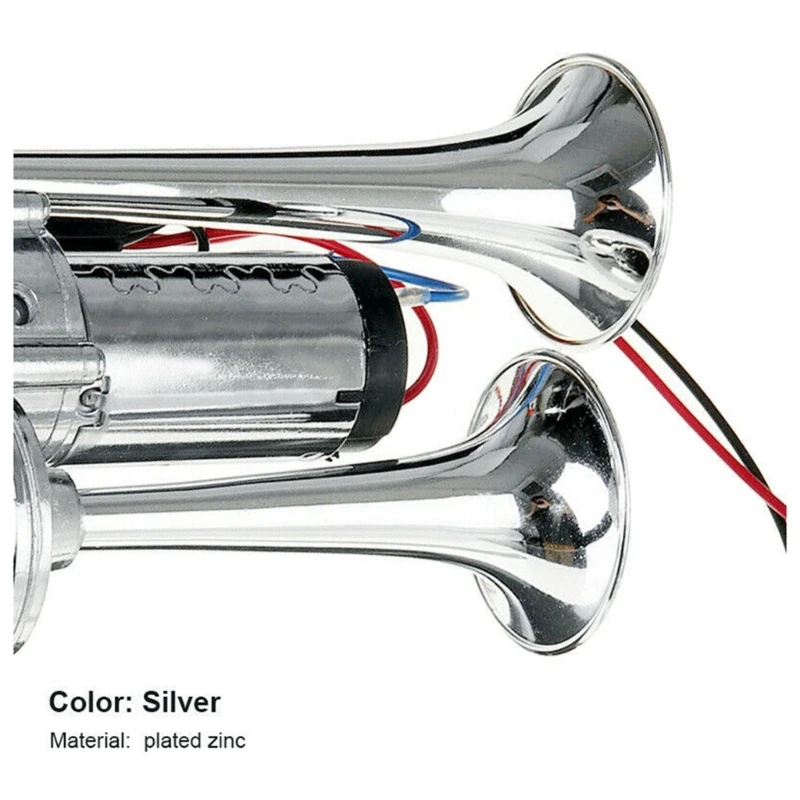 

Double Tube Metal Composite Electric Trumpet for 12V Vehicles Air Horns