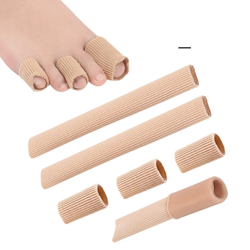 1 pcs Silicone Toe Cover Fabric Gel Bandage Calluses Protection Pain Relief Bunion Tube Toe Separator Finger Protector Foot Care 10pcs toe protector thumb care silicone soft breathable foot corns blisters toe cap cover finger protection relief pains
