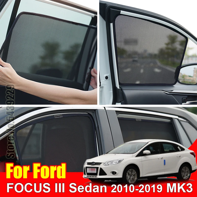 

For Ford FOCUS III Sedan 2010-2019 MK3 Car Sun Visor Accessori Window Cover SunShade Curtain Mesh Shade Blind Custom Fit