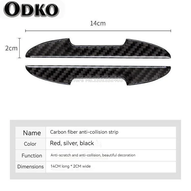 Car Door Edge Anti-collision Protector Bar Stickers Carbon Fiber Protective Tape Body Anti-scratch Stick Decorative 4PCS