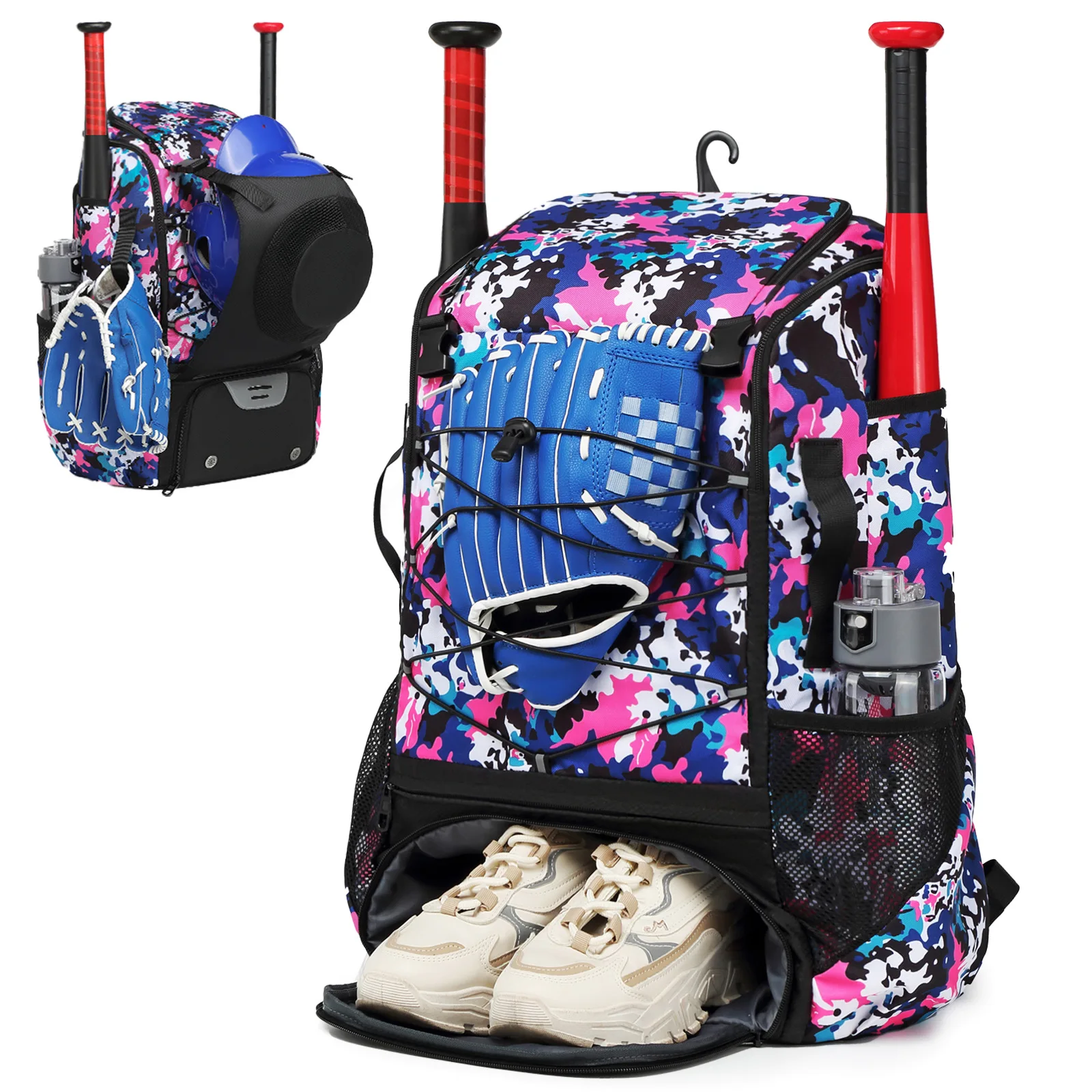 Multi functional sports bag American baseball backpack softball equipment backpacks large capacity portable dry wet separation