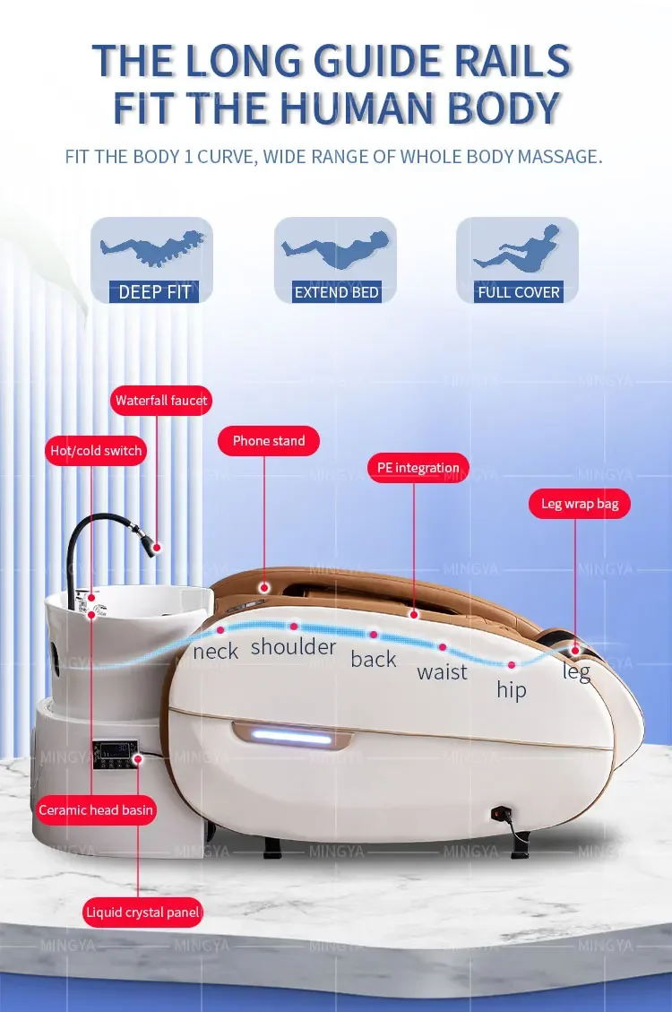 Factory custom Salon Hair Washing chair electric Massage Table head spa Shampoo Bed