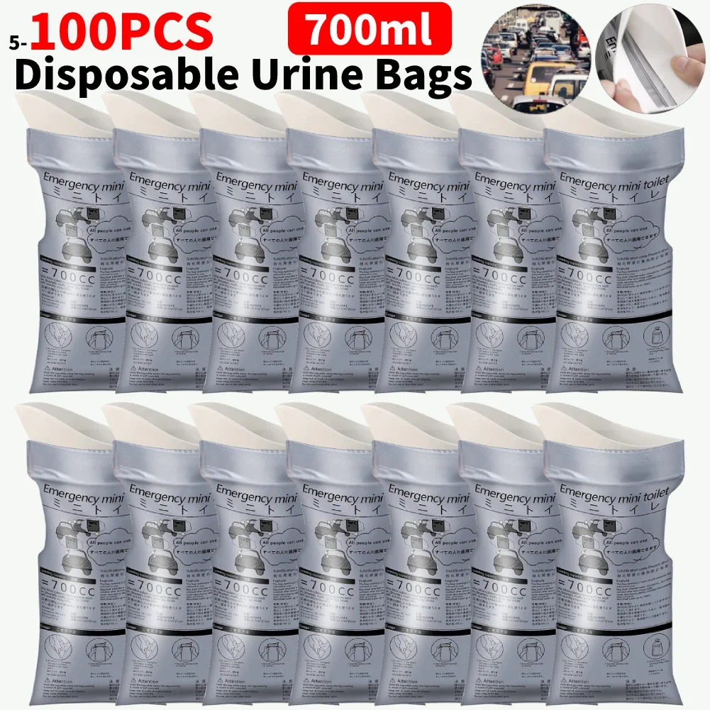 Urine Bag 5-100PCS 700cc Car Camping Outdoor Emergency for Baby Women Men