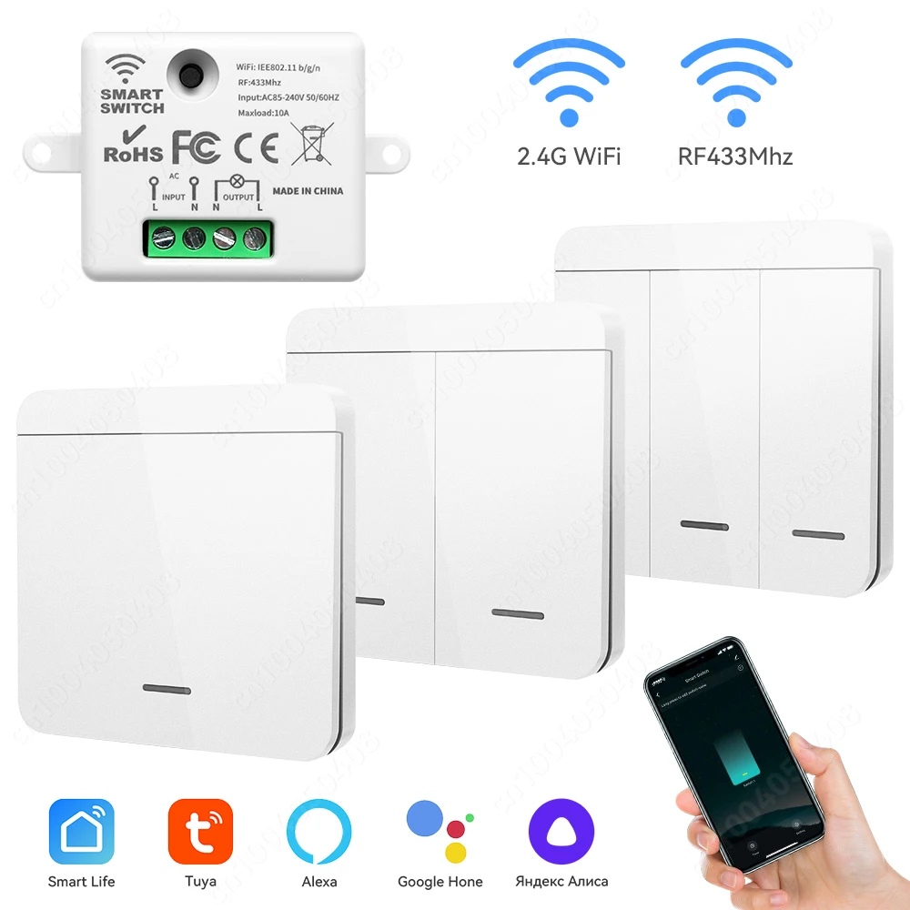 Smart Wireless WiFi Mini Relay Switch with Voice Control & Timer Functionality