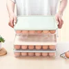 24 Grids Egg Storage Box Portable Picnic Camping Eggs Container With Lid Stackable Kitchen Fridge Egg Holder Plastic Tray 5