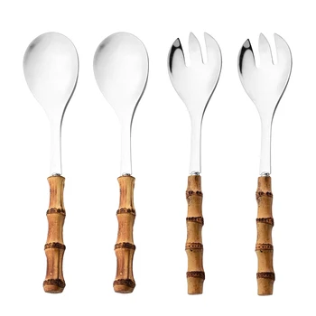 Bamboo Handle Sporks and Spoons 1