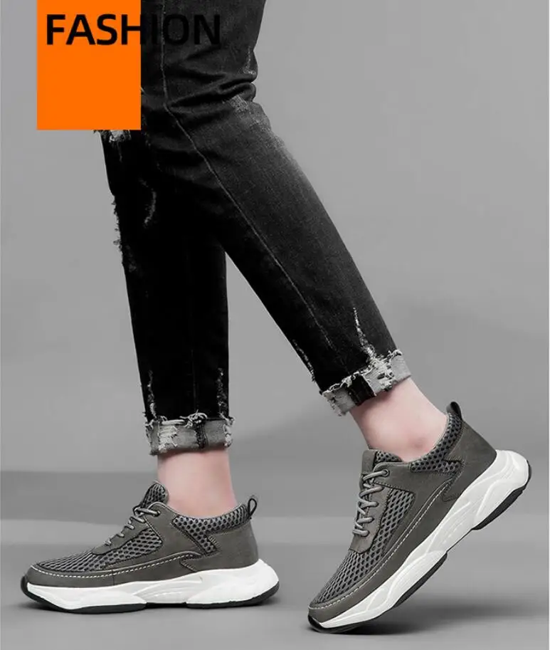 Elevator Sneakers For Men Height Increasing Casual Sports Shoes_voghion.com