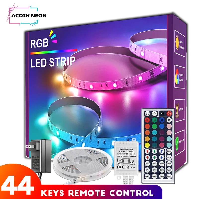 RGB LED Strip Lights 30M/98.4FT LED Lights Color Changing Lighting Flexible LED Lamp With 44Keys Remote