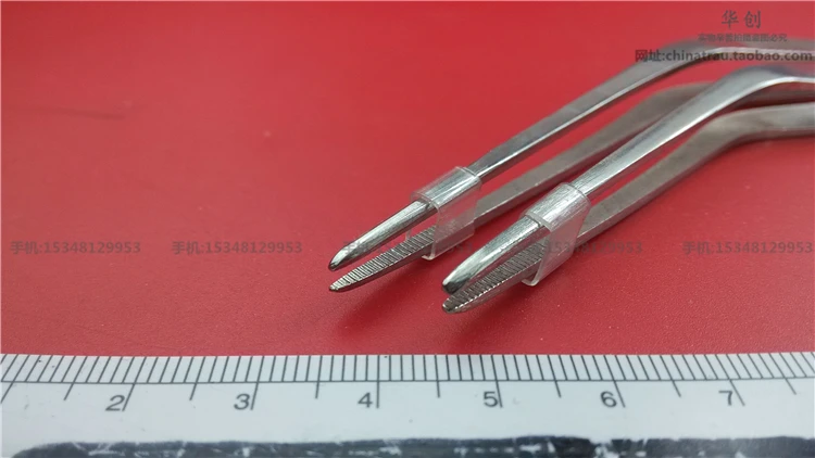 Medical Stainless Steel Geniculate Tweezers  Otology Use Curved Tweezers Aural Forceps 10Pcs/Pack Ear Wax Cleaner