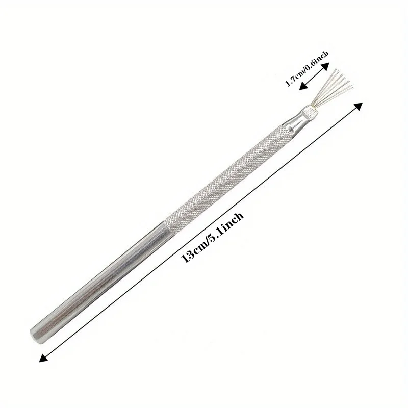 1pc 7 핀 깃털 와이어 질감 도자기 도구 폴리머 클레이 조각 모델링 도구 DIY 도자기 브러시 케이크 장식 액세서리