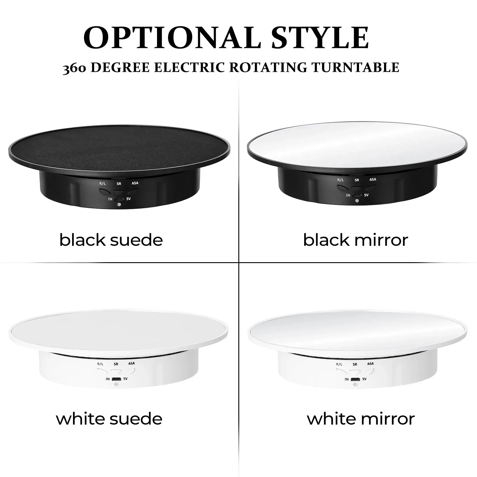 Rotating Display Stand 200mm 3 Speeds Photography 360 Electric Product Display Turntable For Video Shooting