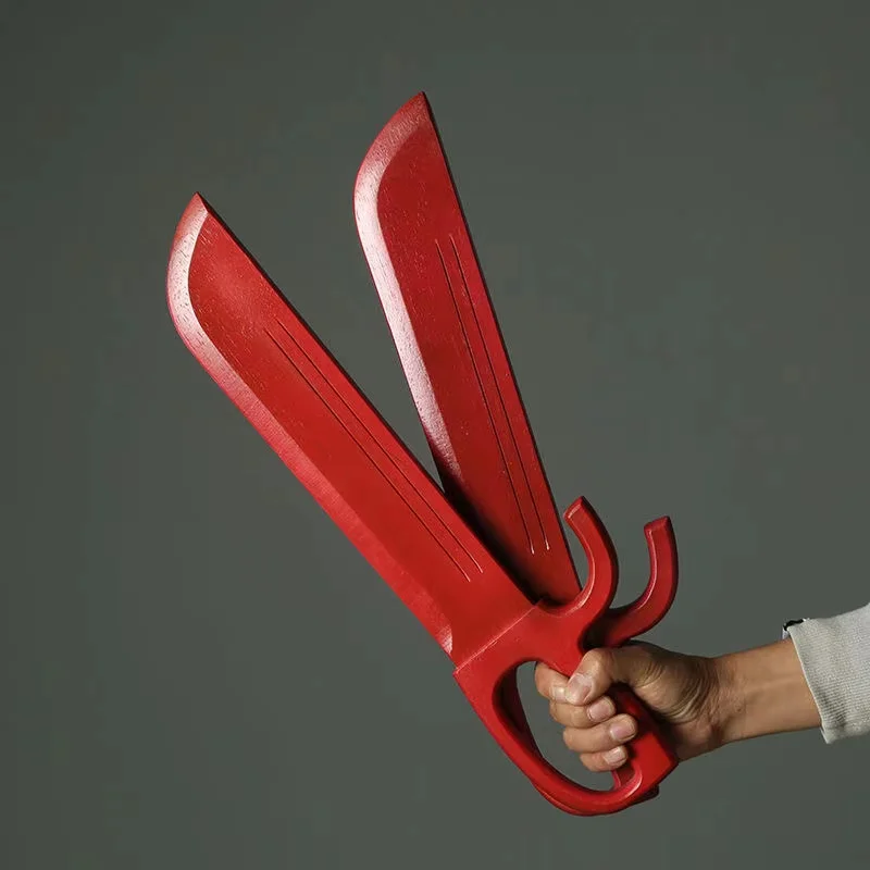 1 Pair Wing Chun Wooden Sword Martial Arts Practice Butterfly Knife