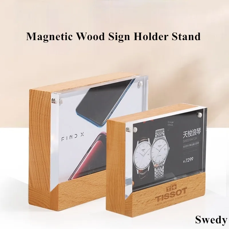 

150x100mm A6 Table Magnetic Acrylic Sign Holder Picture Photo Frame Price Label Card Holder Display Stand Menu Paper Holder