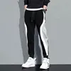 2024 Spring Autumn Men's Sports Pants Male Loose Fitting Leggings Patchwork Running Training Casual Pants Fashion Outfit Trouser 2
