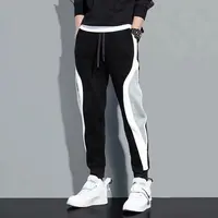 2024 Spring Autumn Men's Sports Pants Male Loose Fitting Leggings Patchwork Running Training Casual Pants Fashion Outfit Trouser 2