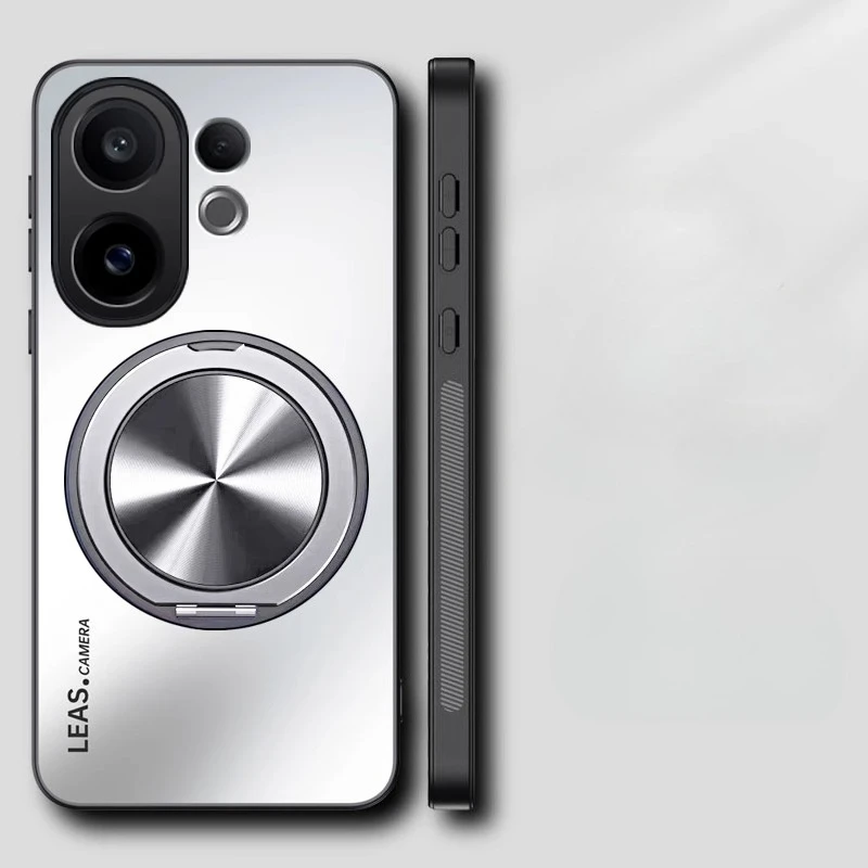 Magnetic Matte Shockproof Case with 360° Rotating Ring Holder and Stand Feature