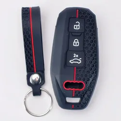 Premium Leather Car Key Case - Sleek & Durable Keychain Remote Cover and Protective Shell (Black)