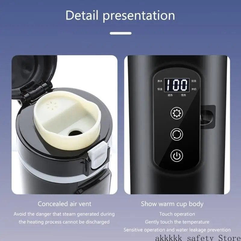 XXFF 500ml 자동차 난방 컵 스테인레스 스틸 전기 자동차 여행 난방 컵 12V 24V