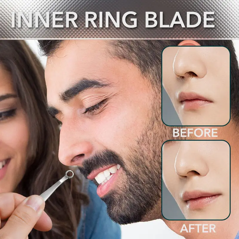 Nose Hair Trimmer Tweezers Stainless Steel Eyebrow Hair Clipper Portable Hair Trimming Care Tool with Organizer Pouch 2