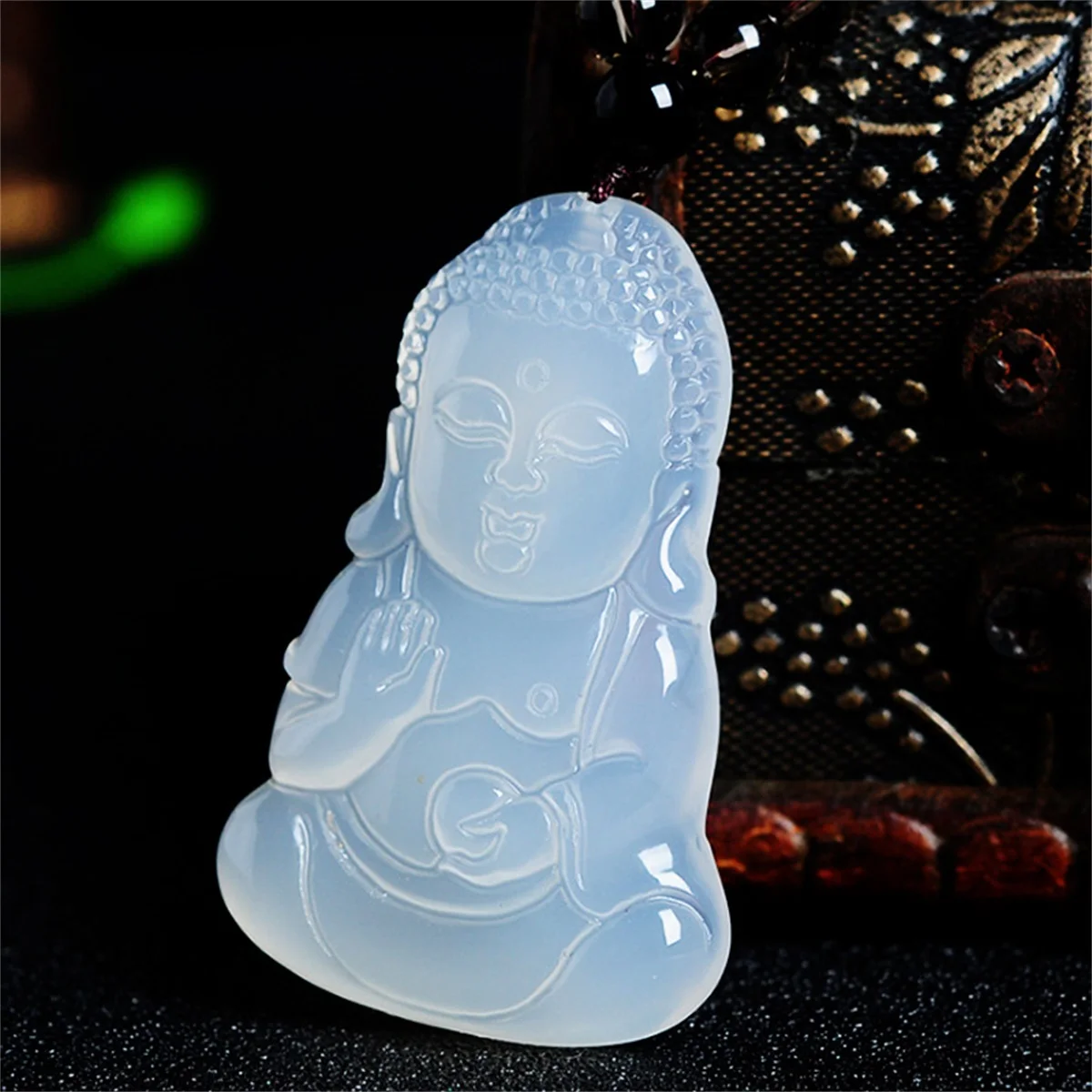Chalcedony Manufacturers Wholesale  Cute Baby Buddha Pendants Jade Jewelry NecklacesExquisite Fashion Gift Charm Retro Amulet