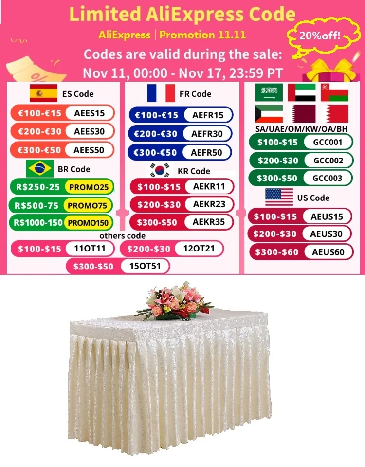 Jacquard Polyester Banquet Conference Event Table Skirting Cover, Accepted
