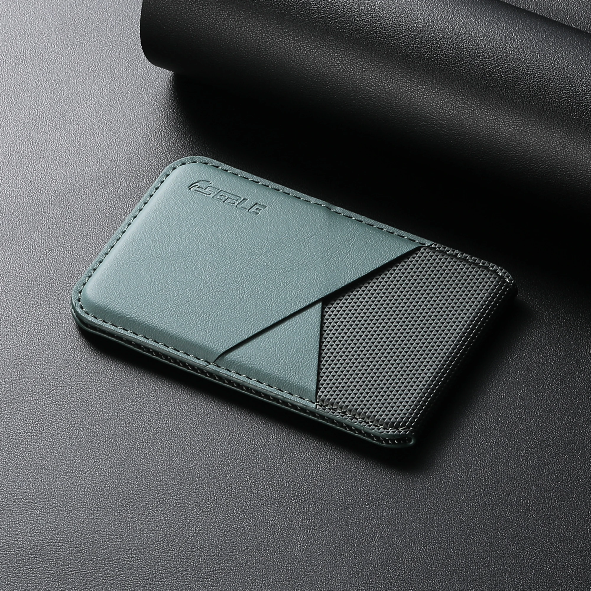 Leather Magnetic Card Holder with RFID Protection