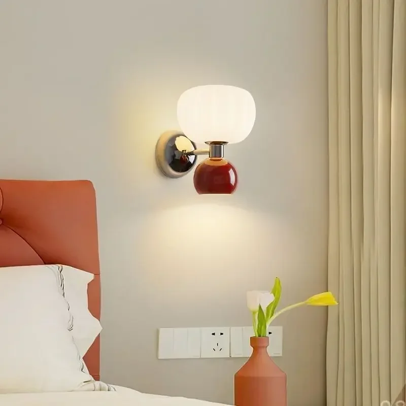 Modern Cream Style Wall Lamp Nordic Bedside LED Wall Light Indoor Lighting Room Decor Sconces Bedroom Living Room Lighting