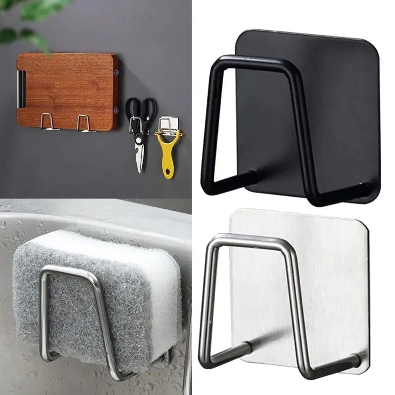 Sink Sponge Rack Sink Sponge Holder 1-10PCS Kitchen Sponges Holder Stainless Steel Sink Sponges Drain Self Adhesive Storage Holder Wall Hooks