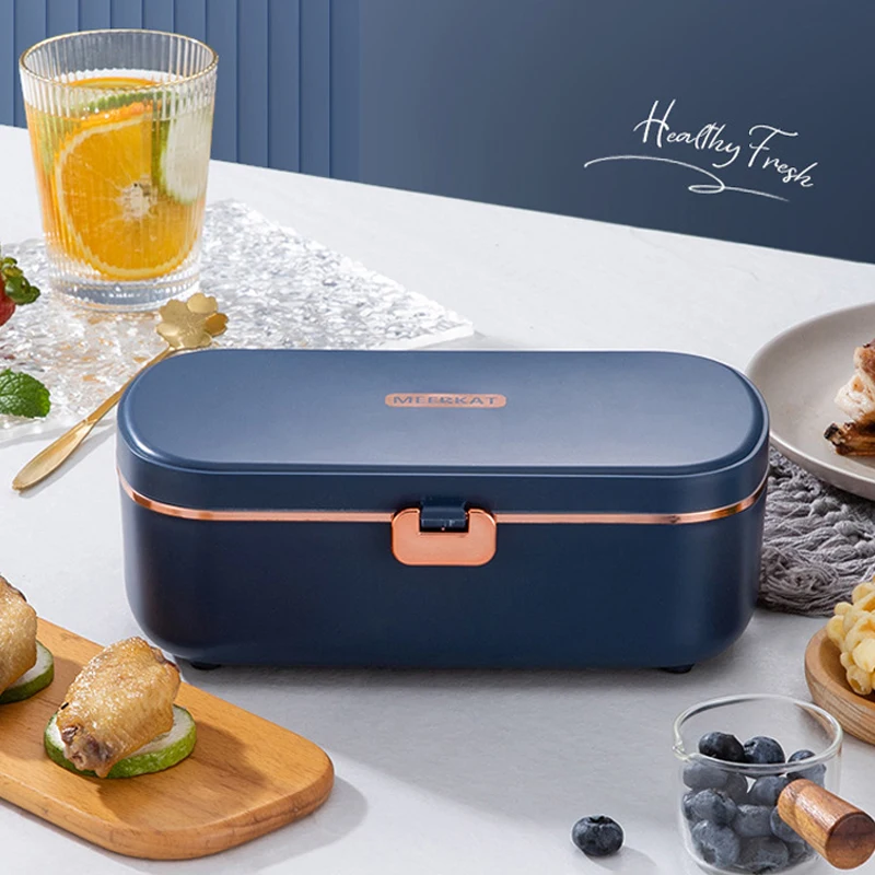 Wireless Electric Lunch Box Water-free Heating Food Container 2200mAh Portable  Food Warmer 1L Stainless Steel Liner Bento Box