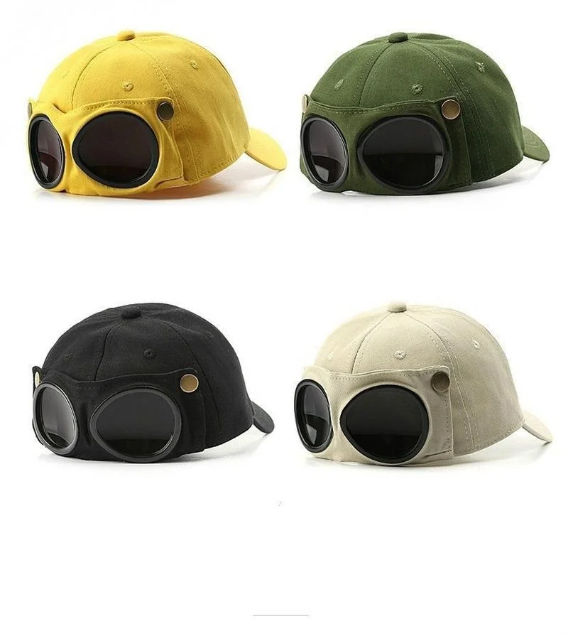 1 Stück Aviator Hat Koreanische Version der trendigen Brille Cap Sonnenbrille Baseball Cap Hip-Hop Persönlichkeit Cool Casual Summer Hat – Detail 5