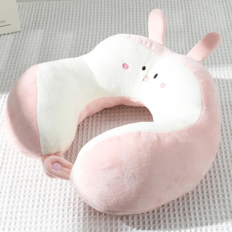 Neck Pillow Desk Nap Pillow New Hump Cartoon U-shaped Pillow Pp Cotton Crystal Velvet Embroidery U-shaped Pillow Car Neck Office Nap Neck