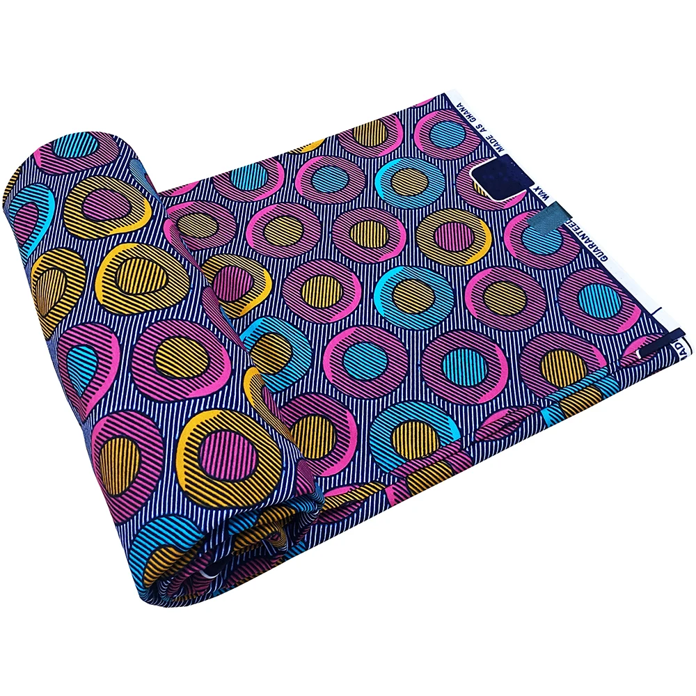 New African Wax Fabric Good Quality Ankara Batik Prints Polyester 6YARDS Material For Sewing