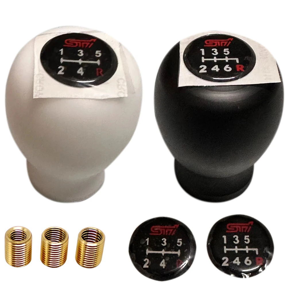 STI56speedGearShiftKnobJDMForSubaruWRXImprezaBlackWhite