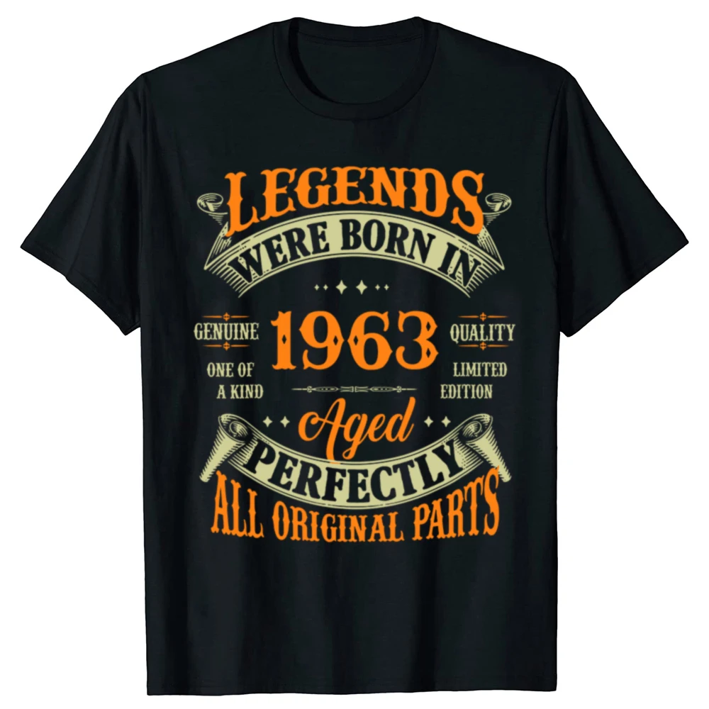 Birthday Vintage 1963 Old Gifts Vintage T-Shirts Summer Graphic Tshirt Streetwear Clothing Oversized Short Sleeve Tshirt
