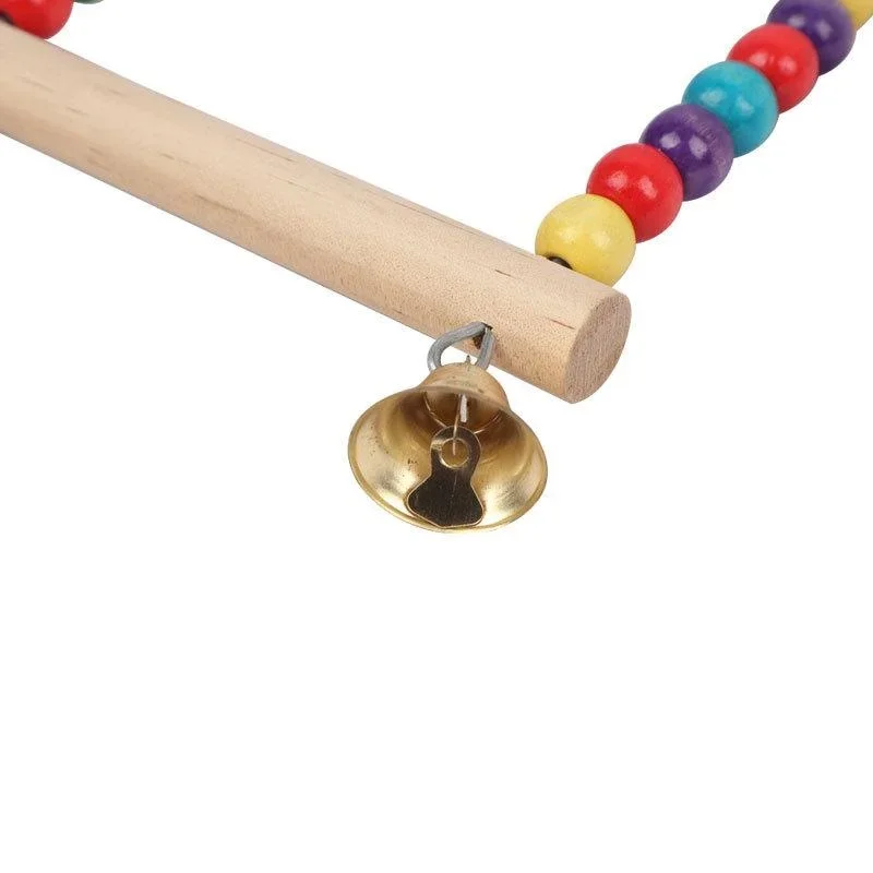 Pet Toy Bird Swing Toys Parrot Wooden Swing Stand Parrot Toy Bird Toy Pet Supplies accesorios para pájaros(S:12x15cm/ L:18*22cm) 5