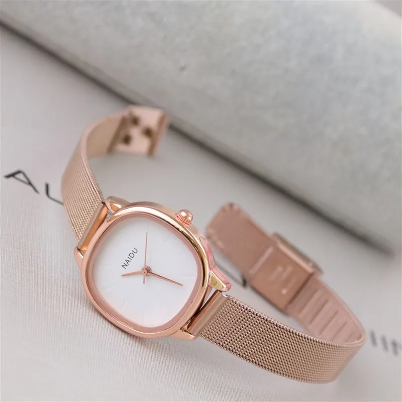2023 Year  Square Ladies Watches For Women Girl Simple Folding Buckle Stainless Steel Watchband Quart Charm Wristwatch