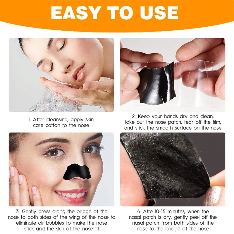 100pcs Nose Blackhead Remover Mask Deep Cleansing Skin Care Shrink Pore Acne Treatment Mask Nose Black dots Pore Clean Strips 5
