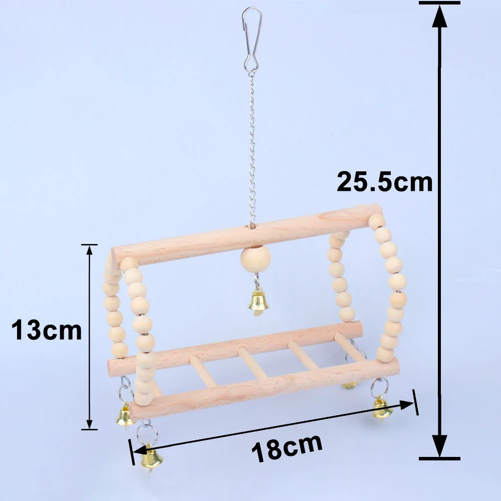 Bird Parrot Toys Wooden Swing Hanging Swing Climbing Ladders Bridge Cockatiels Bird Cage Supplies