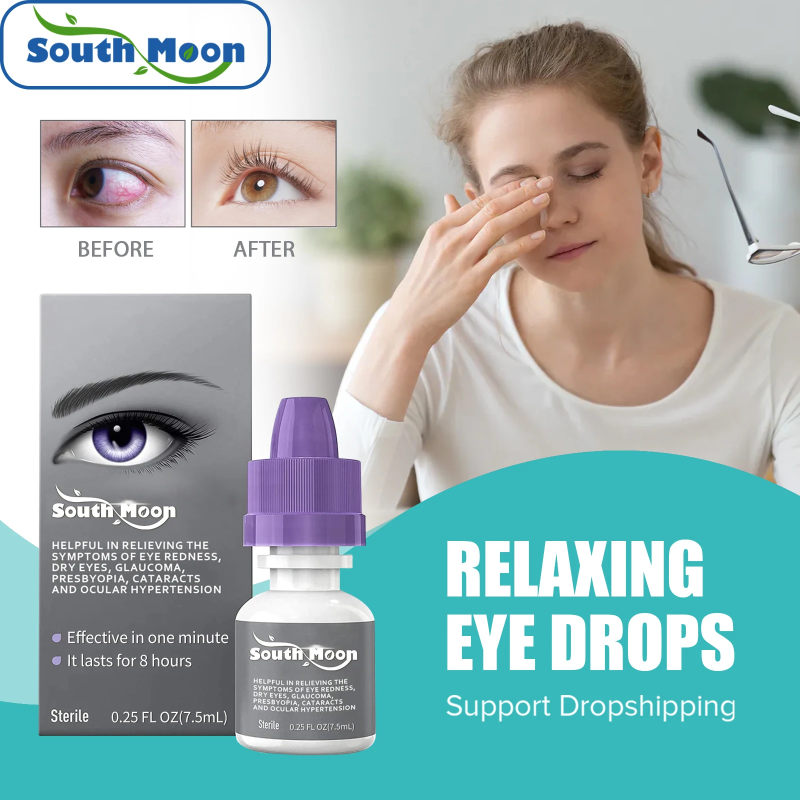 South Moon Eye Drops To Improve Eyesight Relieve Eye Fatigue Redness