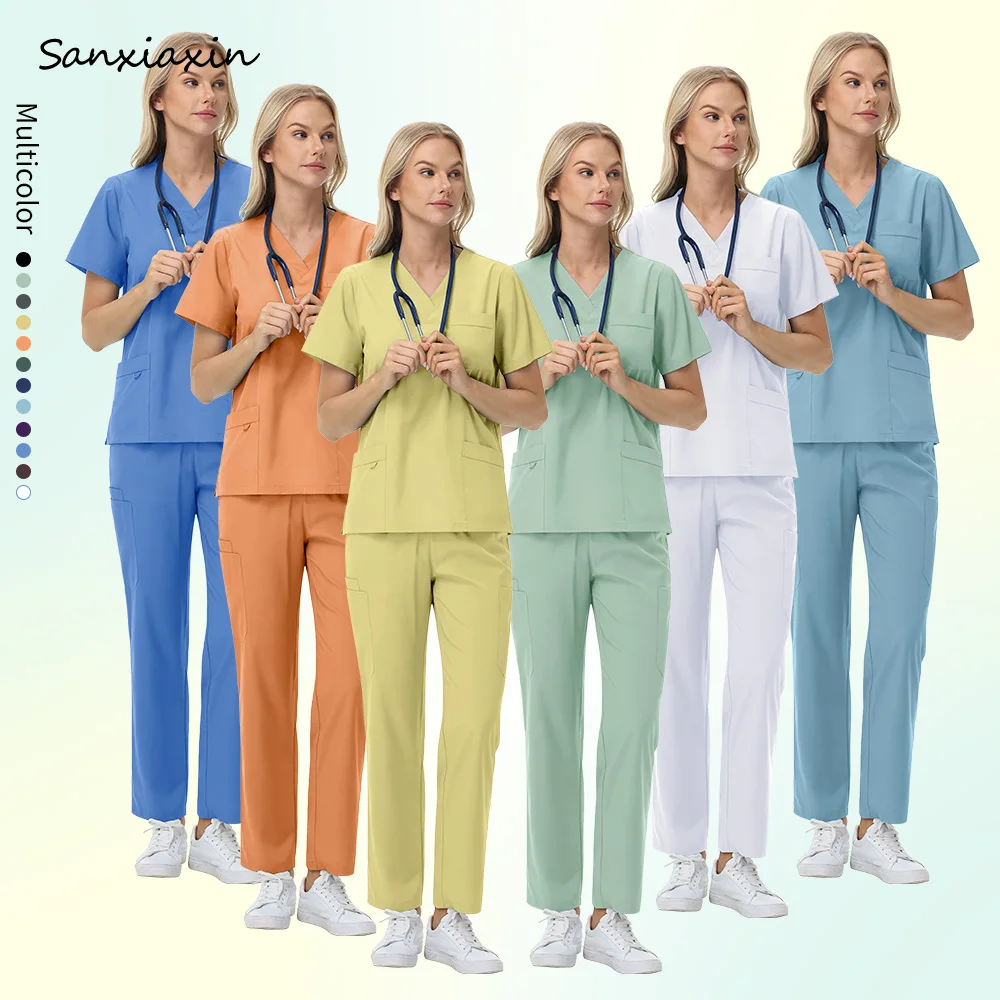 Pet Grooming Working Clothes Women Uniforme Dental Clinic Scrubs Suit Hospital Medical Scrub Set Spa Uniform Beautician Workwear