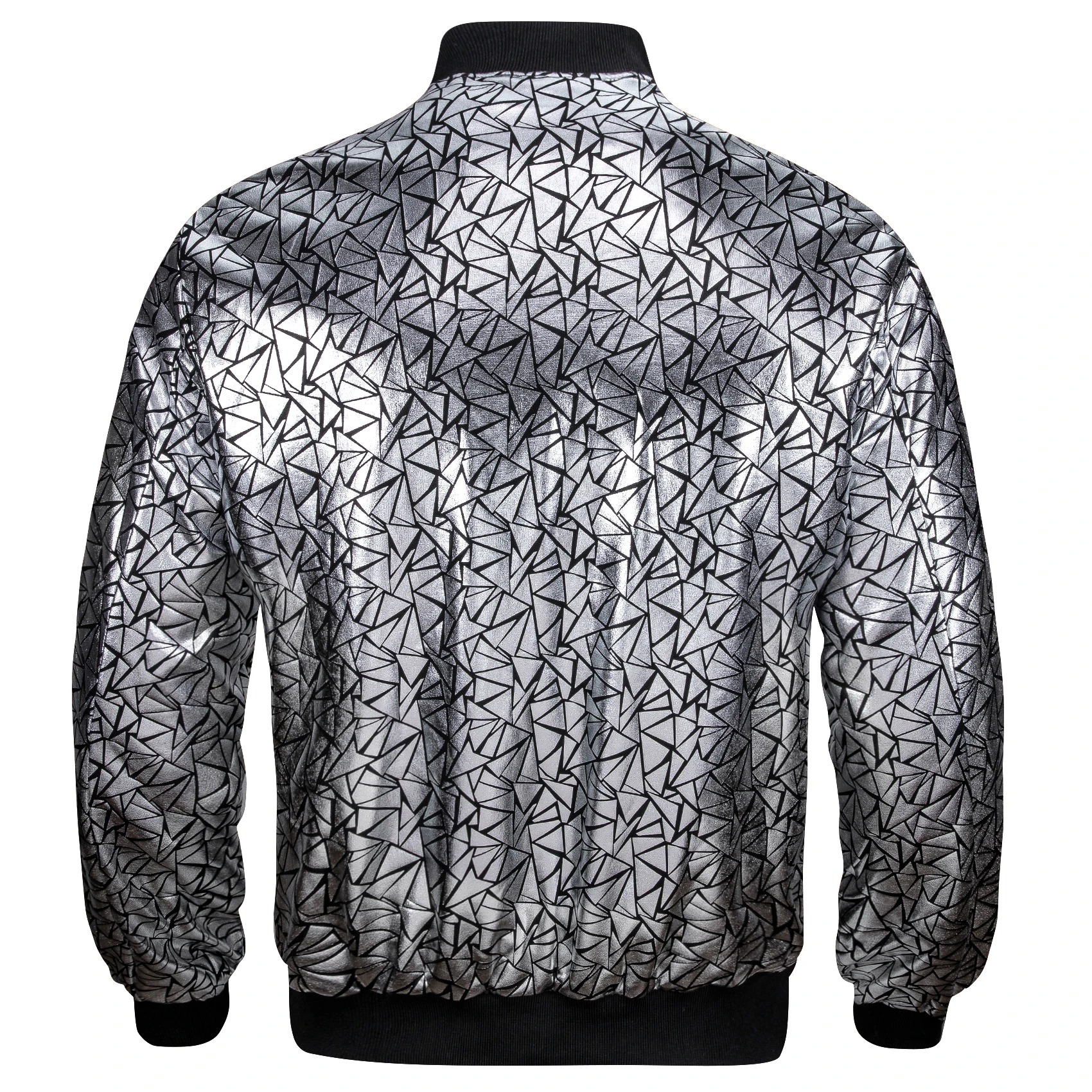Barry Wang Silk Jackets for Men Long Sleeve Gold Silver Blue Green Black Purple Red Streetwear Zip Up Coats Windbreaker Blazer