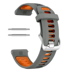 Premium Sports Silicone Watch Strap - Enhanced Comfort and Style (Dark Gray Orange)