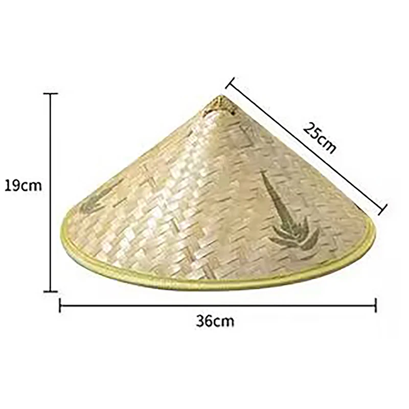 Chinese Retro Bamboo Rattan Fisherman Hat Handmade Weave Straw Bucket Hat Tourism Rain Dance Props Cone Fishing Sunshade